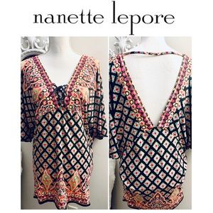 Nanette Lepore scalloped V-neck mini dress
